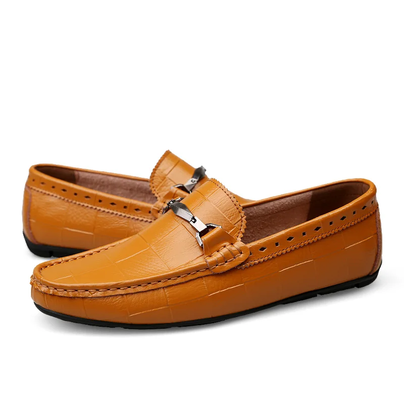 Ifrich/Новинка; удобная мужская обувь; обувь для вождения из натуральной кожи; мужские лоферы без застежки; кожаная мужская повседневная обувь; размеры 38-45