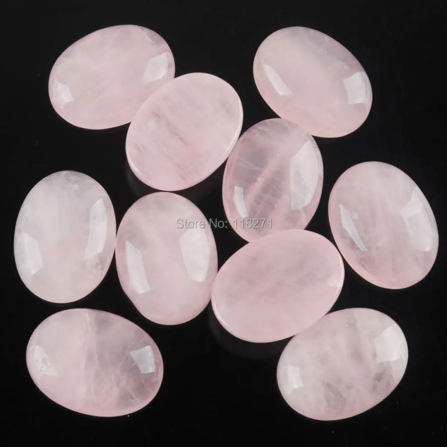 WOJIAER натуральный розовый кварцовый Кабошон бусины Овальные кабина 15x20 мм полудрагоценные камни подходят ручной работы ювелирные изделия для женщин мужчин 10 шт. PU3036