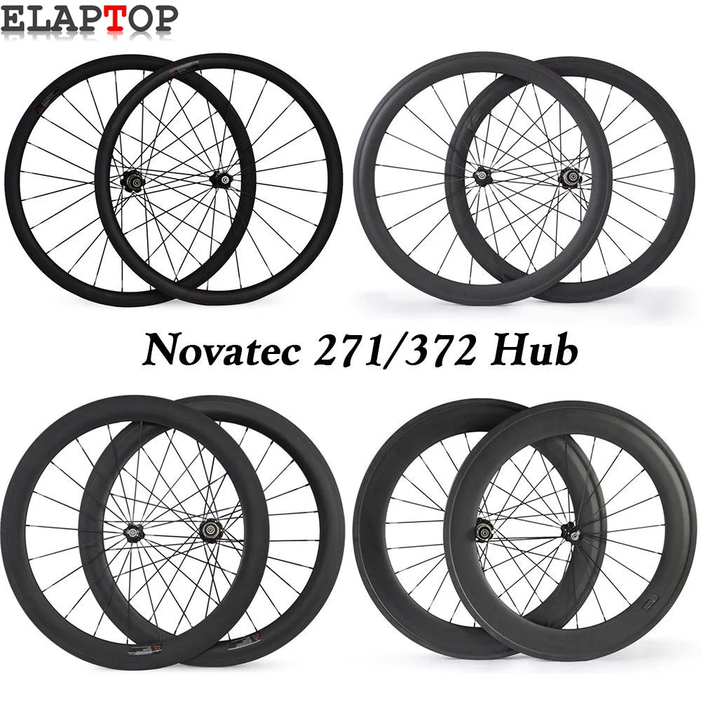 

V brake Novatec A271 F372 SB Hubs 38mm 50mm 88mm depth carbon wheelset 23mm width Tubular 700c bicycle matte road bike wheelset