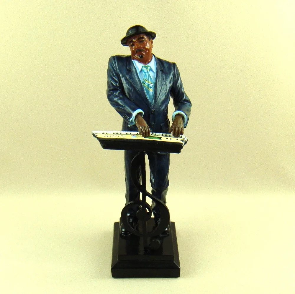 

Nostalgic Keyboardist Player Sculpture Abstractive Resin Electronic Organ Player Statue Decor Souvenir Ornament Craftworks Gift