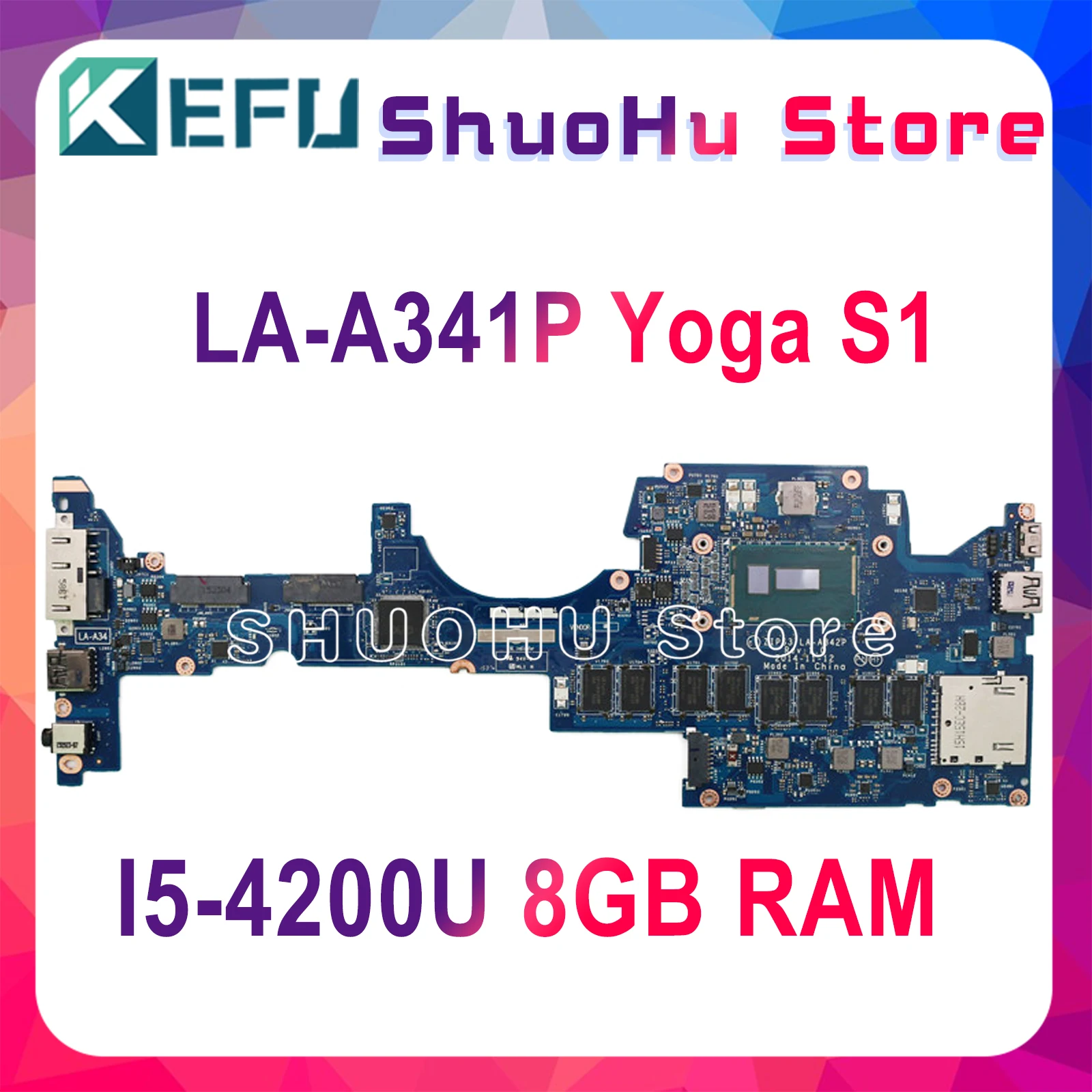 Материнская плата KEFU LA-A341P для ноутбука Lenovo Thinkpad Yoga S1 материнская ZIPS1 8 Гб RAM 100%