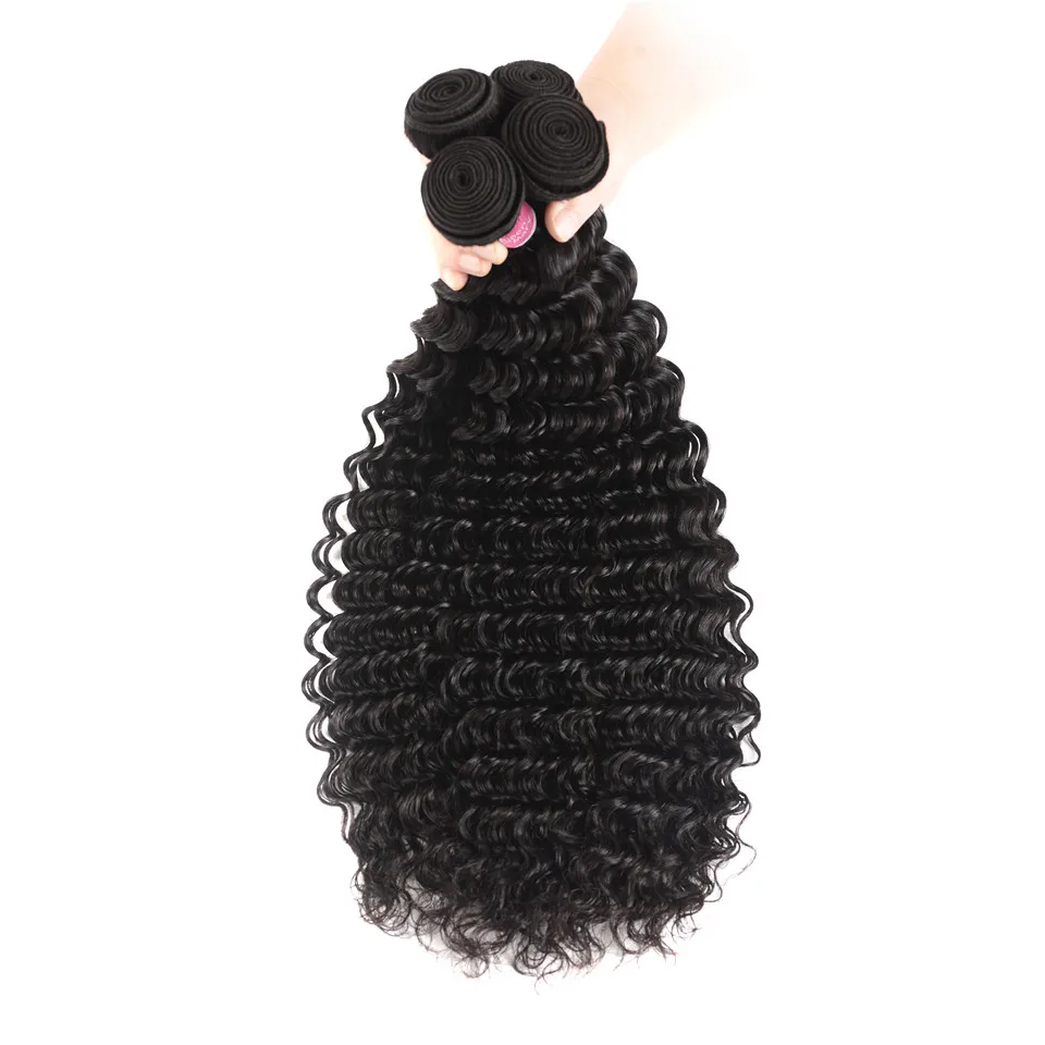 do cabelo humano 3 pacotes com fechamento