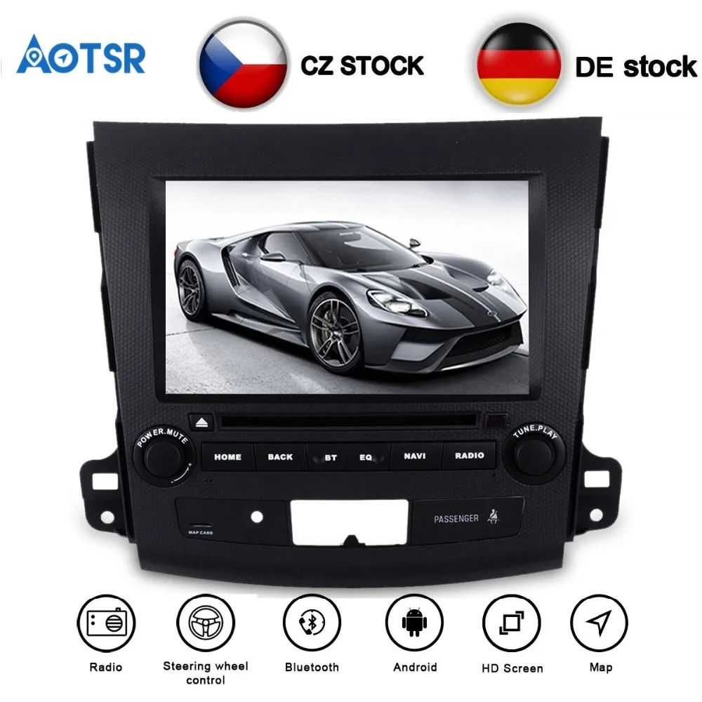 Top Android 8.0 Car DVD player GPS Navigation for Mitsubishi Outlander 2006~2012 For Citroen C-Crosser for Peugeot 4007with WIFI 0
