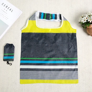 

New Hot Sale Fashion printing foldable green shopping bag Tote Folding pouch handbags Convenient Large-capacity storage bags