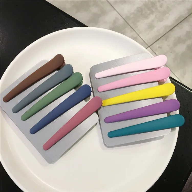 Women Cute Hair Clip Resin Hairpins Matte Solid Color Fashion Hair Pins Barrettes Women Make UP Washing Tool Hair Accessories