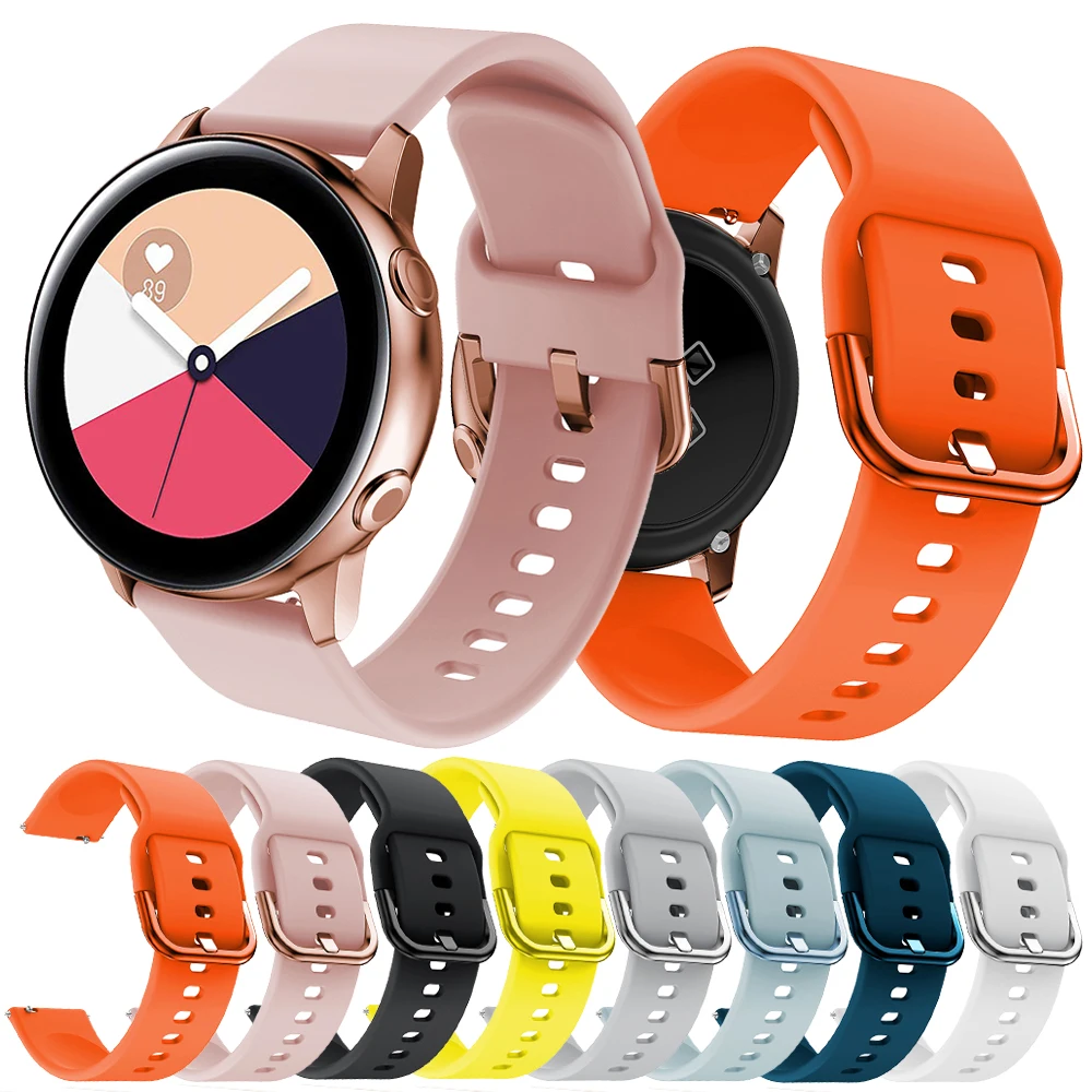 

Bracelet for Samsung Galaxy Watch Active 1 Band Silicone Wristband for Samsung Watch Active 2 Straps 40mm 44mm Watch Strap 20mm