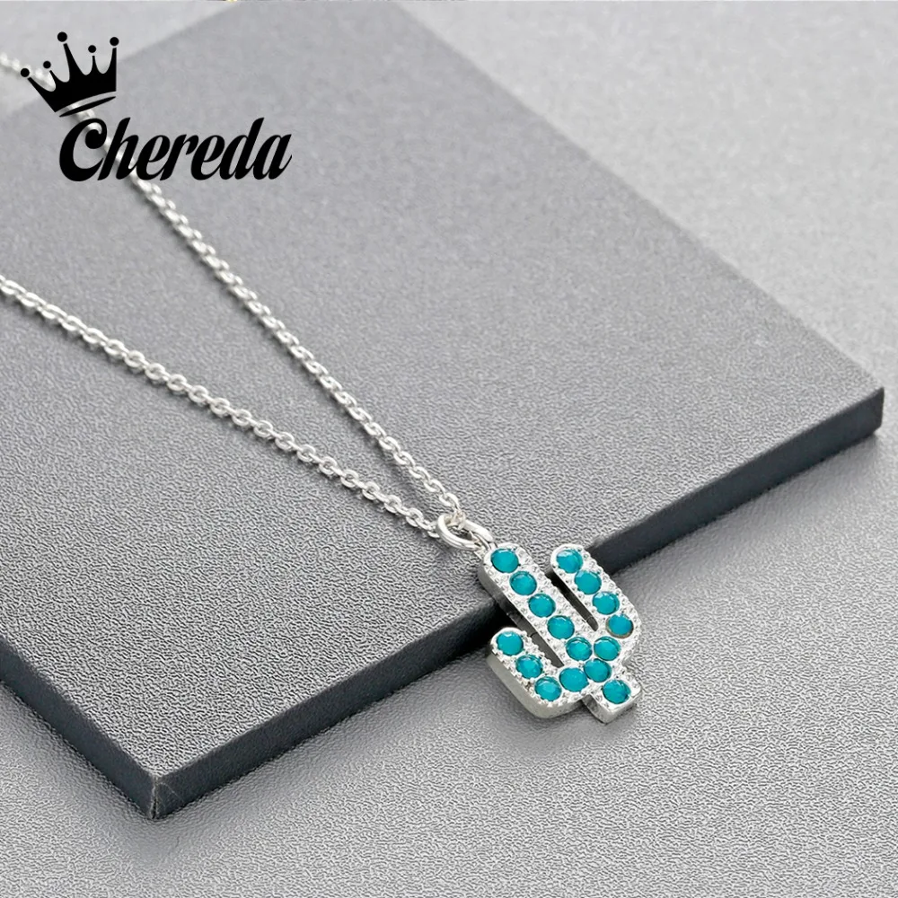 

Chereda Cute Cactus Silver Gold Color Choker Necklace Small Pendant For Women Fine Fashion Jewelry Romantic 1 pc Wedding Present