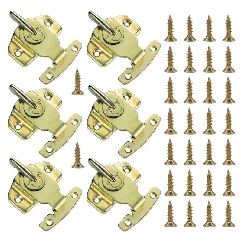 

6 Pieces Dining Table Locks, Training Dining Table Connector Door Drawer Cabinet Buckle Hardware Accessories with 30 Pieces Sc