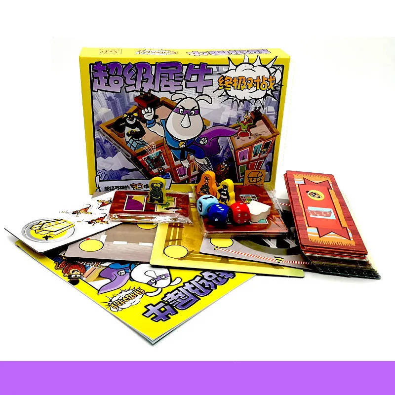 

Funny Super Rhino Ultimate Battle Board Game Paper Cards Games for Party Family Indoor Game Children's Educational Toys