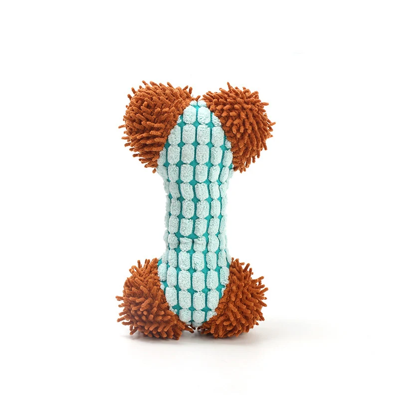 Улучшающие зубы домашние собаки пищащие жевательные игрушки прочные плюшевые игрушки интерактивные писклявые игрушки кости для маленьких средних и больших товары для домашних собак - Цвет: Blue