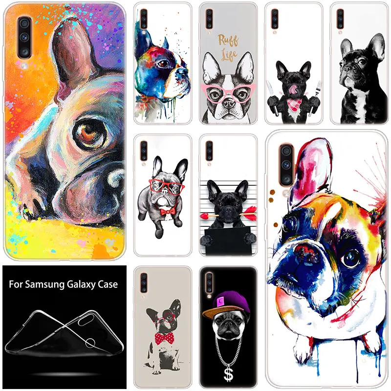Мягкий чехол с французским бульдогом для Samsung Galaxy A90 A80 A70 A60 A50 A40 A30 A10 A20E A2CORE A9 A7 A8 A6