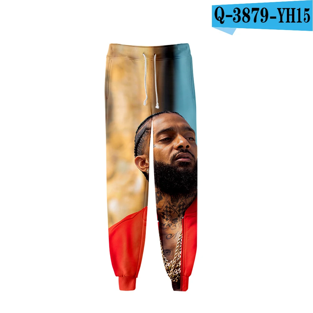 Nipsey Hussle 3D напечатаны Jogger Брюки женские/Мужская модная уличная одежда длинные штаны горячая Распродажа хип хоп повседневные модные спортивные брюки - Цвет: Шампанское