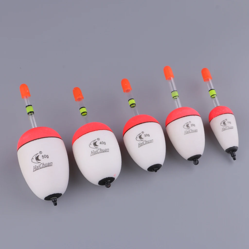 5pcs Luminous Fishing Bobbers EVA Foam Float Drift Fishing Floats 10g-100g Higher Buoyancy For Sea Night Fishing