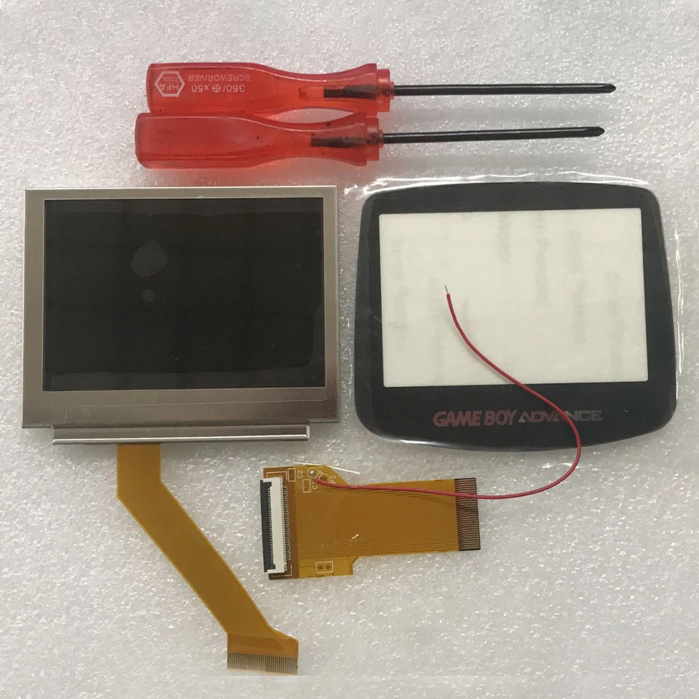 

Gaming Replacment LCD Screen Set Backlight Clear Durable With Cable Electric Highlighted Spare Accessories Glass Mirror For GBA