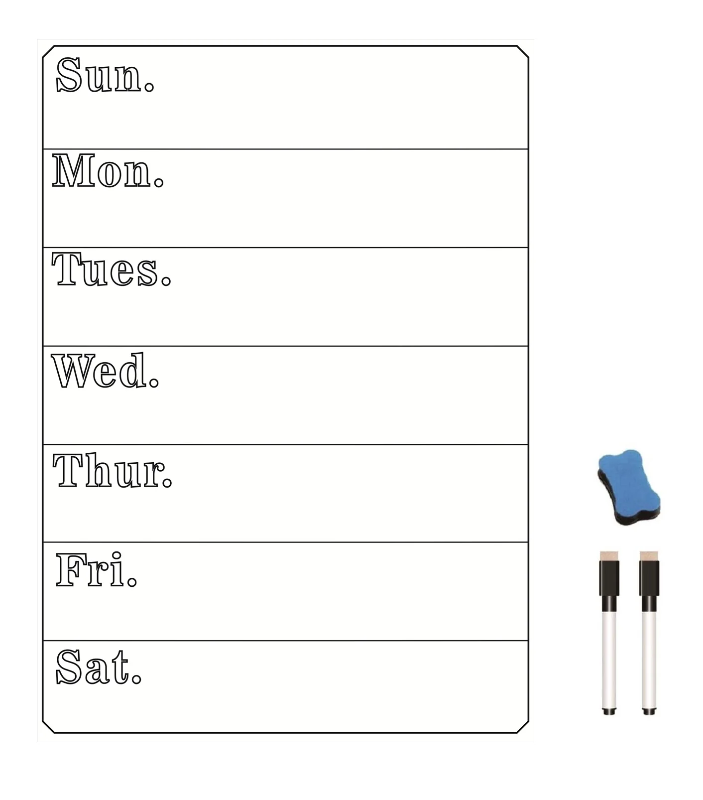 

A4 Dry Erase Weekly Planner Magnetic White Board List Organizer for Refrigerator Message Board Memo Pads 2 Marker 1 Eraser Home