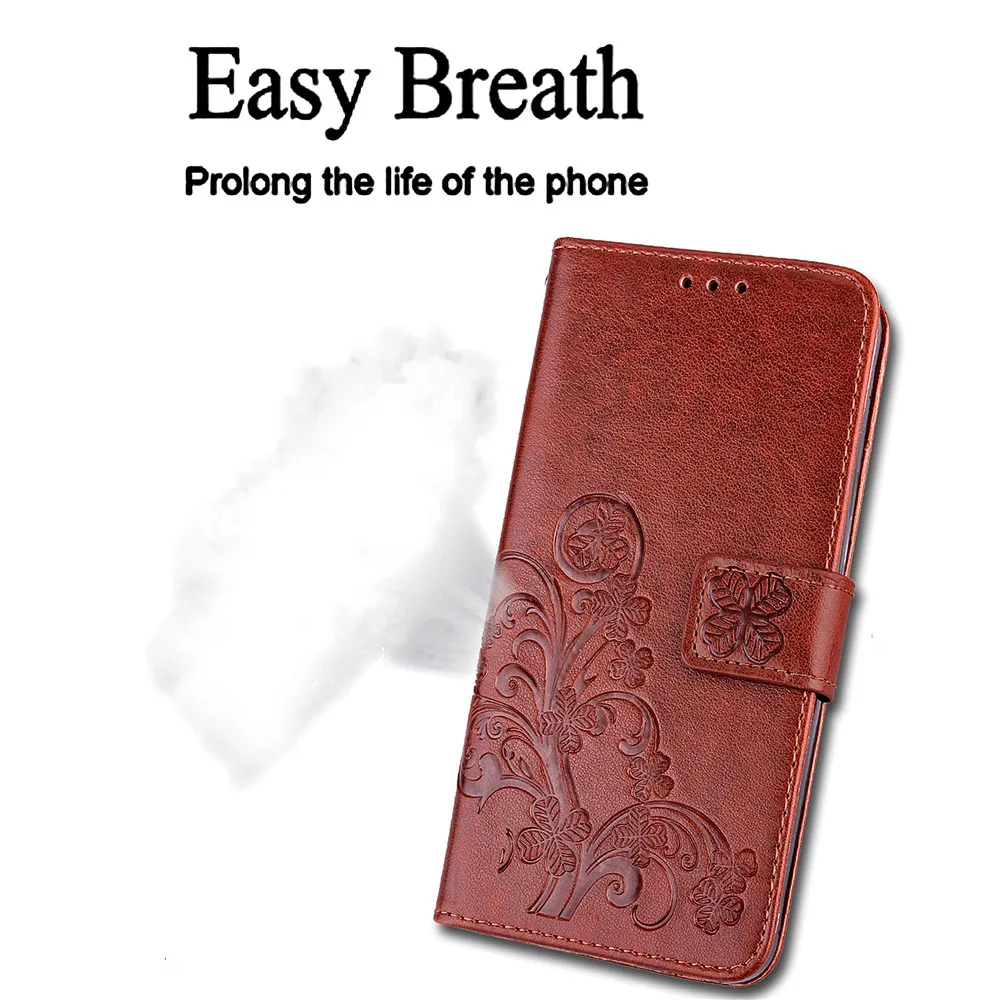 Счастливый клевер листах телефона чехол для Doogee X3 X5 X6 X7 Pro Max Стенд Card Wallet Мягкие TPU PU flip тиснением кожаный ракушками