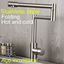 Складной смеситель из нержавеющей стали для кухонной раковины, смеситель для раковины, Современный Смеситель для горячей и холодной воды