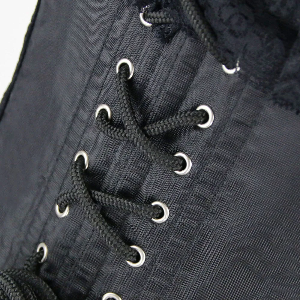 Rosetic Готический корсет-бюстье платье бандаж Асимметричный сетчатый кружевной бант черный лоскутный тонкий сексуальный женский летний зентай Готический корсет