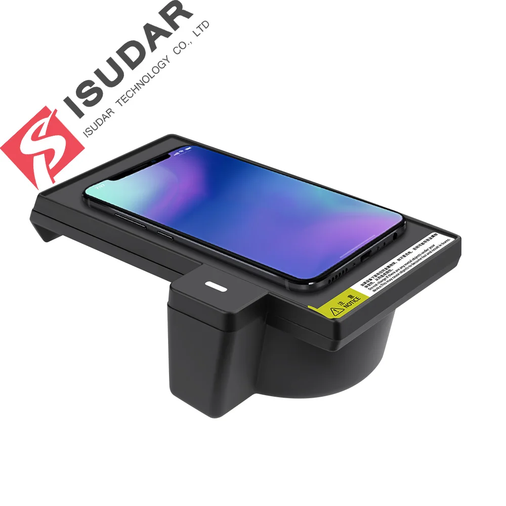 

ISUDAR 10W Qi Car Wireless Charger Auto Fast Wireless Charging For BMW X5 2017/2018 for iphone 8X For Samsung For Huawei