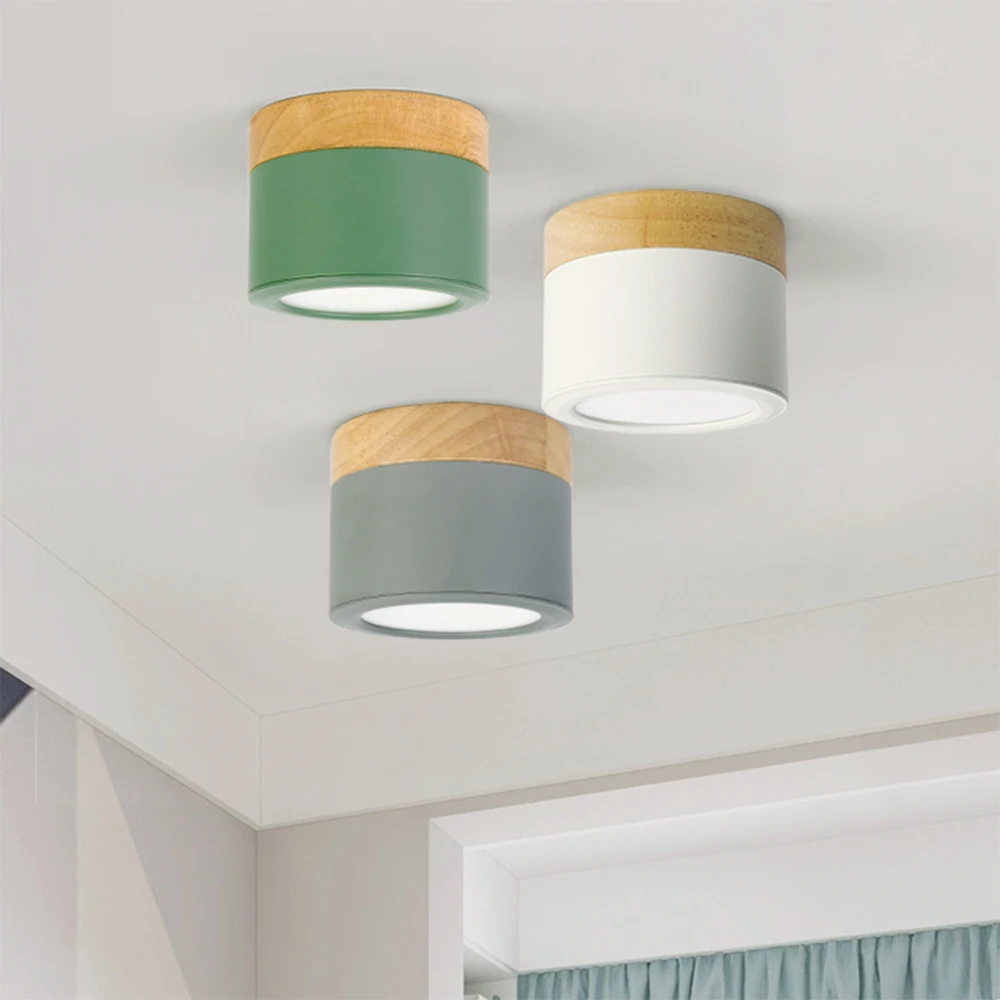 

5V Wood Led Downlight Ceiling Lamp Wooden Light Downlights Lamps Lighting Fixtures Living Down Lights Nordic Iron For Aisle