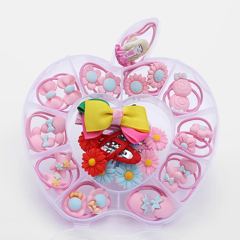 

29Pcs/set Children Hair Elastic Band Headband Flower Candy Bow Animal Pattern Ropes Ties Hair Accessories for Girl Gift Box
