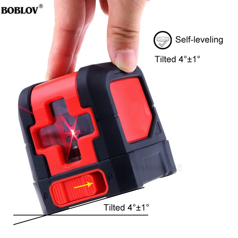 

BOBOLOV 2 Lines Laser Level Red Cross Lines Self-leveling Horizontal and Vertical Cross-Line Mini Size