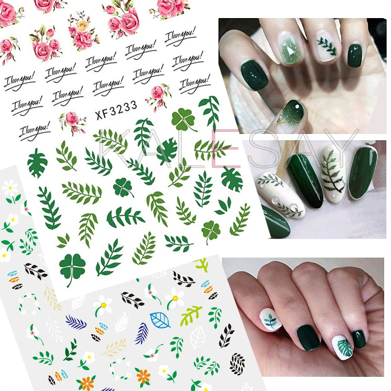 Стикеры 3D на ногти Nail Art Украшение летом прохладно лист наклейки для ногтей