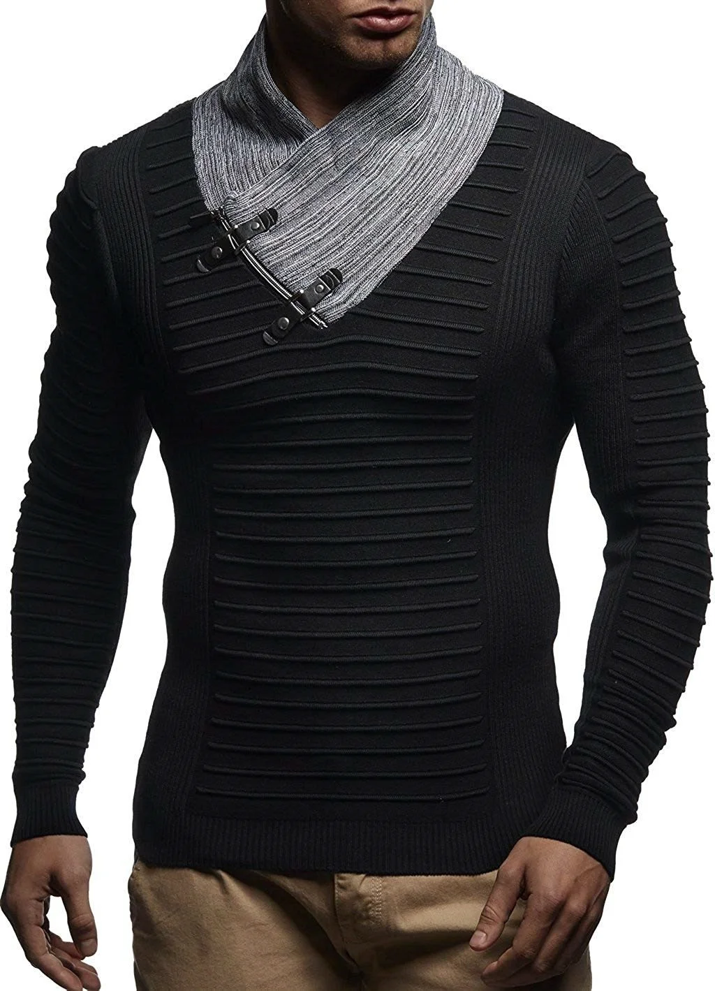 Men's Knit Sweater Shawl Collar Slim Strap Neck Knit Pullover Hip Hop Streetwear High Quality Long Sleeve Man's Sweaters Men's Knit Sweater Shawl Collar Slim Strap Neck Knit Pullover Hip Hop Streetwear High Quality Long Sleeve Man's Sweaters