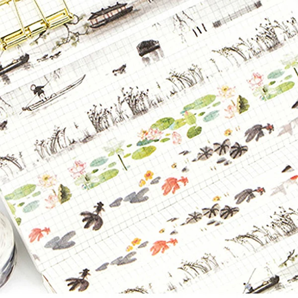 Набор из 8 декоративных японских Васи Маскировочная клейкая лента-Китайская классическая серия стихов