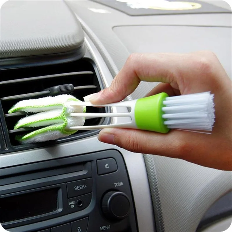 

2 In 1 Keyboard Dust Collector Cleaner Kit 2 Heads Nylon/Cloth Computer Clean Tool Auto Cars Window Blinds Cleaner Brushes Set