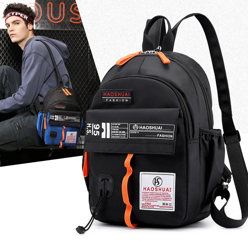 

Men Nylon Military Rucksack Small Back pack Male One Shoulder Cross Body Bag Sling Daypack Knapsack Messenger Chest Bags