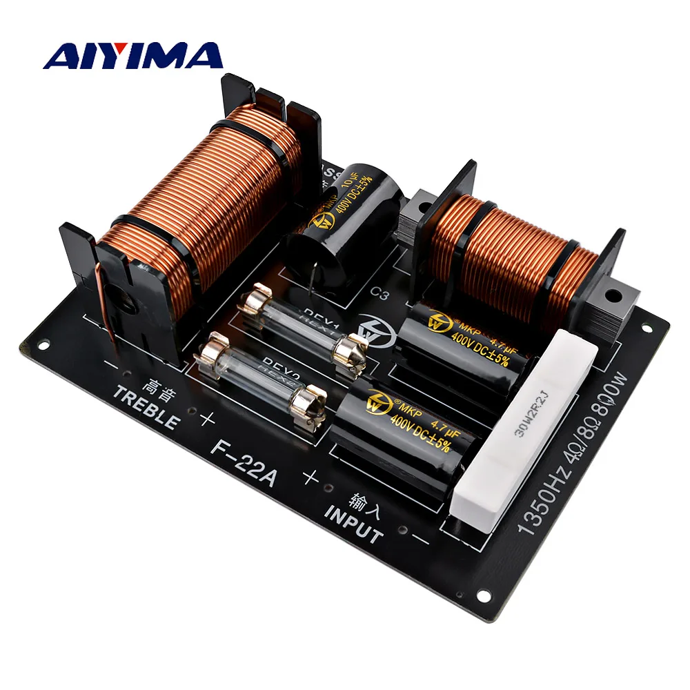 

AIYIMA 1Pcs 800W 2 Way Audio Speaker Frequency Divider Tweeter Bass Crossover Filter Speaker Amplifier Home Sound Theater