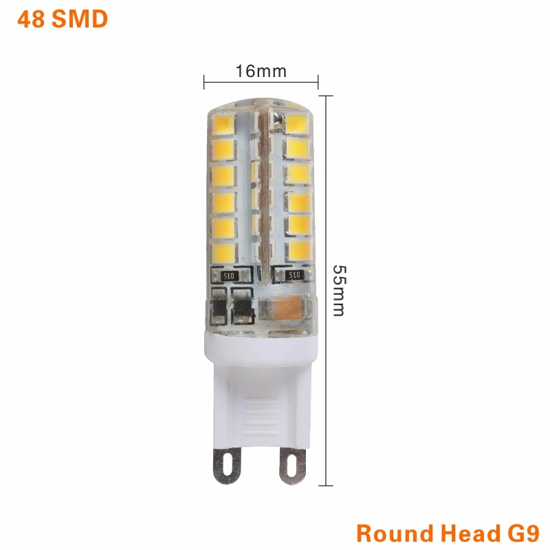 G9 светодиодный Лампа 220V 14 Большие размеры 32-48, 64 96 104 светодиодный s COB SMD мини светодиодный G9 лампы светильник Керамика 360 градусов угол луча Светодиодный точечный светильник лампы - Испускаемый цвет: 48 LEDs Round