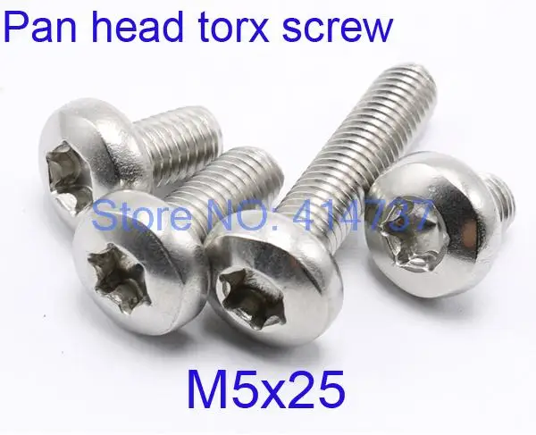 

50pcs/lot M5*25 m5 x 25 Round Pan head torx screw stainless steel 304