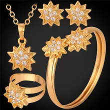 KPOP Наборы свадебных ювелирных изделий Винтаж Украшенные стразами кулон Цепочки и ожерелья браслет кольцо Серьги для Для женщин золото/серебро Цвет S109