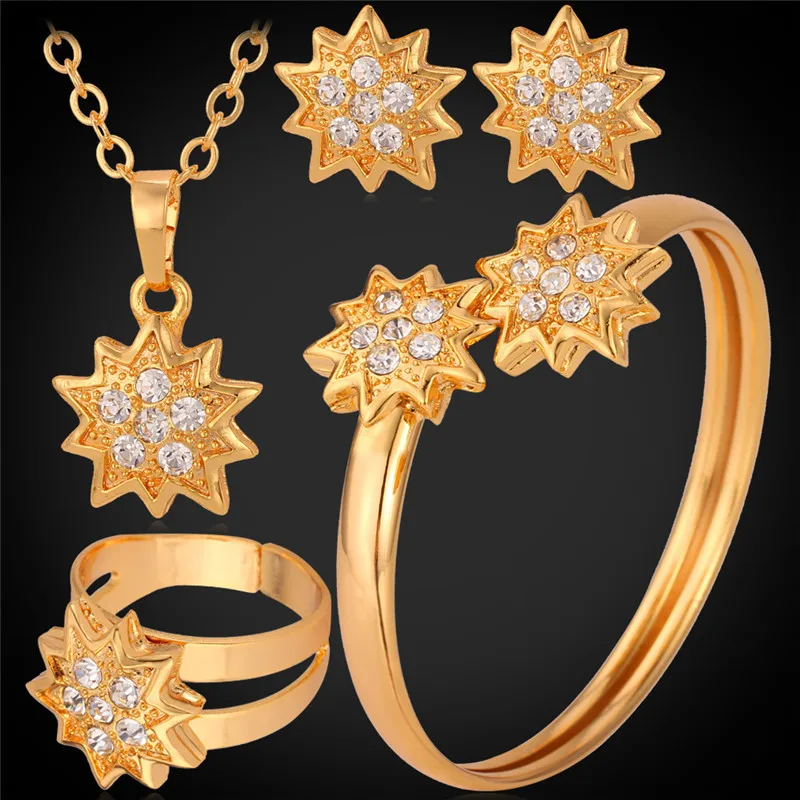 Kpop Bridal Jewelry Sets Vintage Rhinestone Crystal Pendant Necklace