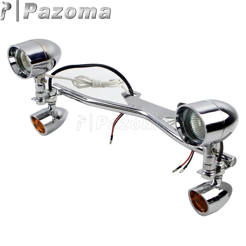  Motorcycle Driving Lamp w/Turn Signals LED Fog Auxiliary Spot Light Bracket Bar for Honda Shadow VT - 33013644500