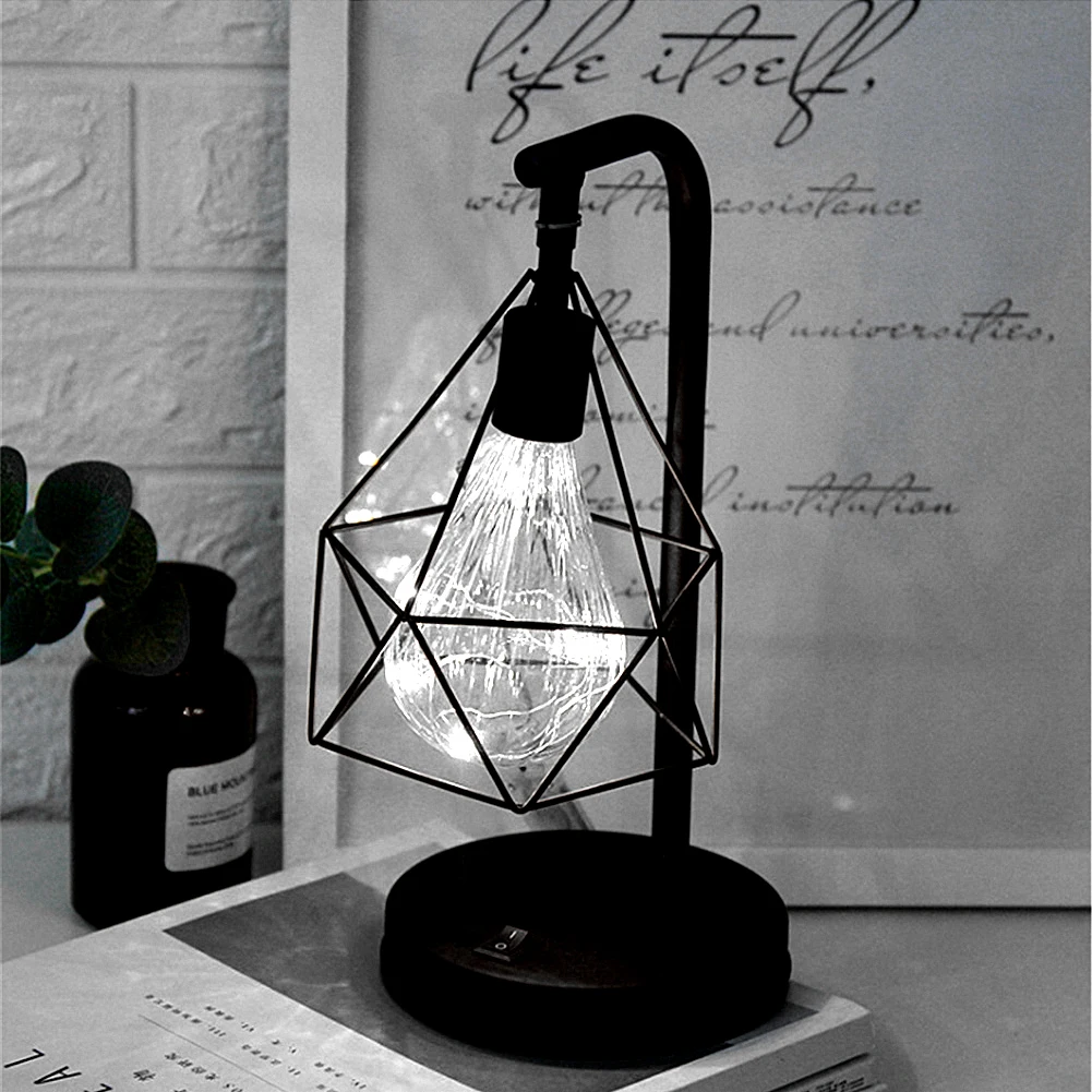 Творческий Праздник минималистский полые алмаз светодио дный светодиодные настольные лампы портативный лампа для чтения ночник спальня