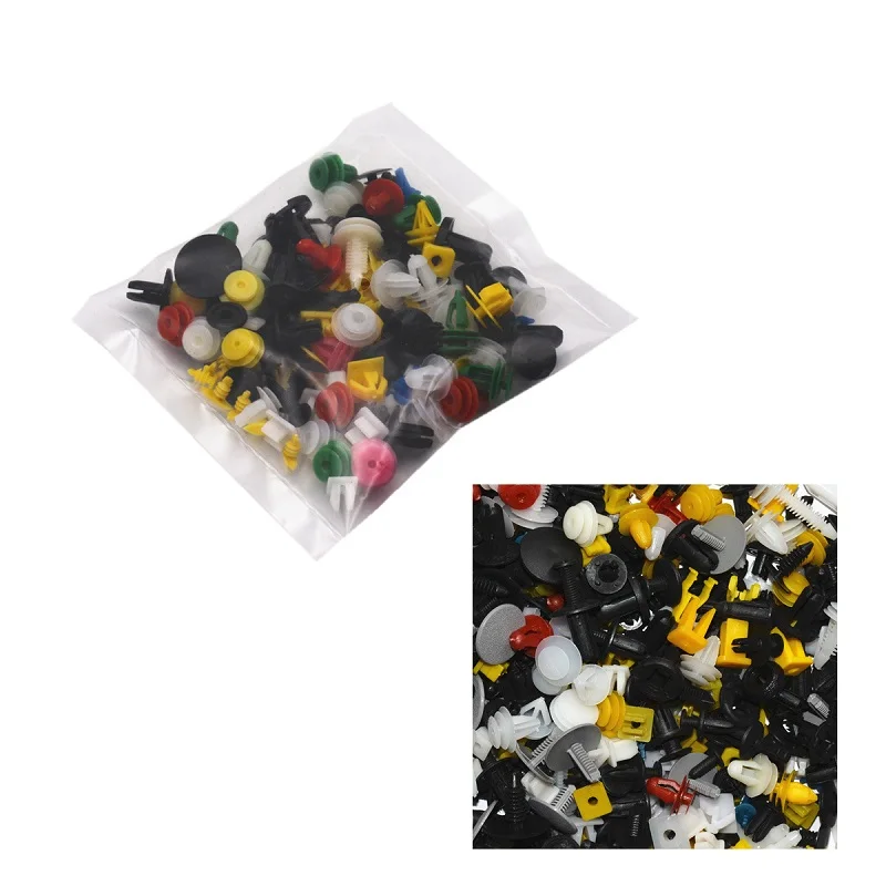 

100PCS Mixed Auto Fastener Random Car Fender Plastic Clips Vehicle Bumper Clips Auto Retainer Fastener Rivet Door Panel Liner