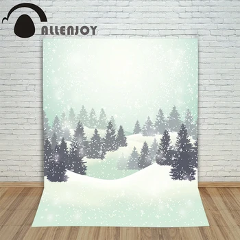 

Allenjoy photography backdrops frame snow winter landscape kids holiday baby shower Customize photo props christmas backgrounds