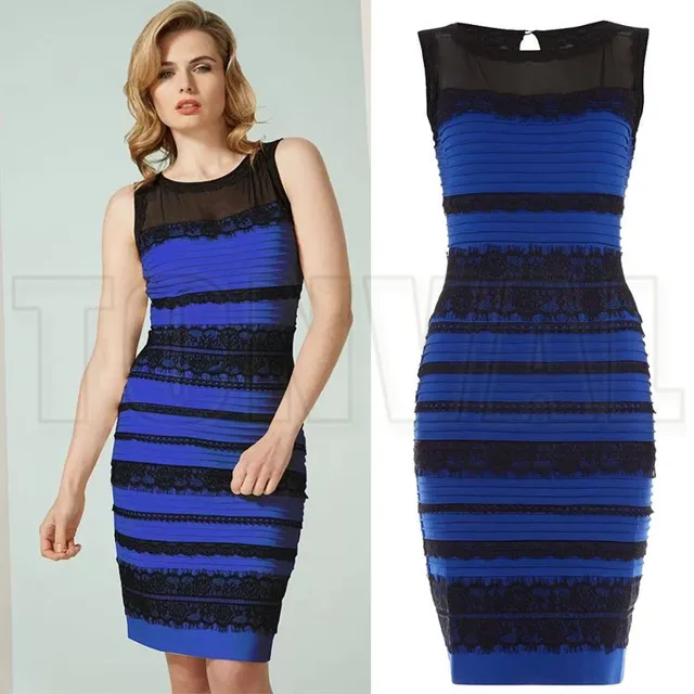 Royal Blue Black Dress