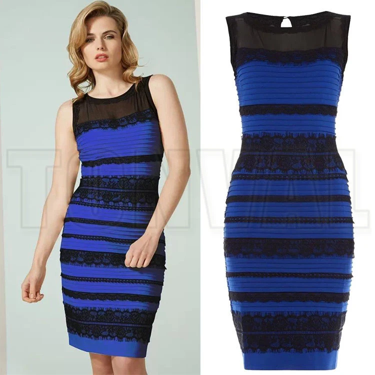 Lace Detail Bodycon Dress Ladies Royal ...