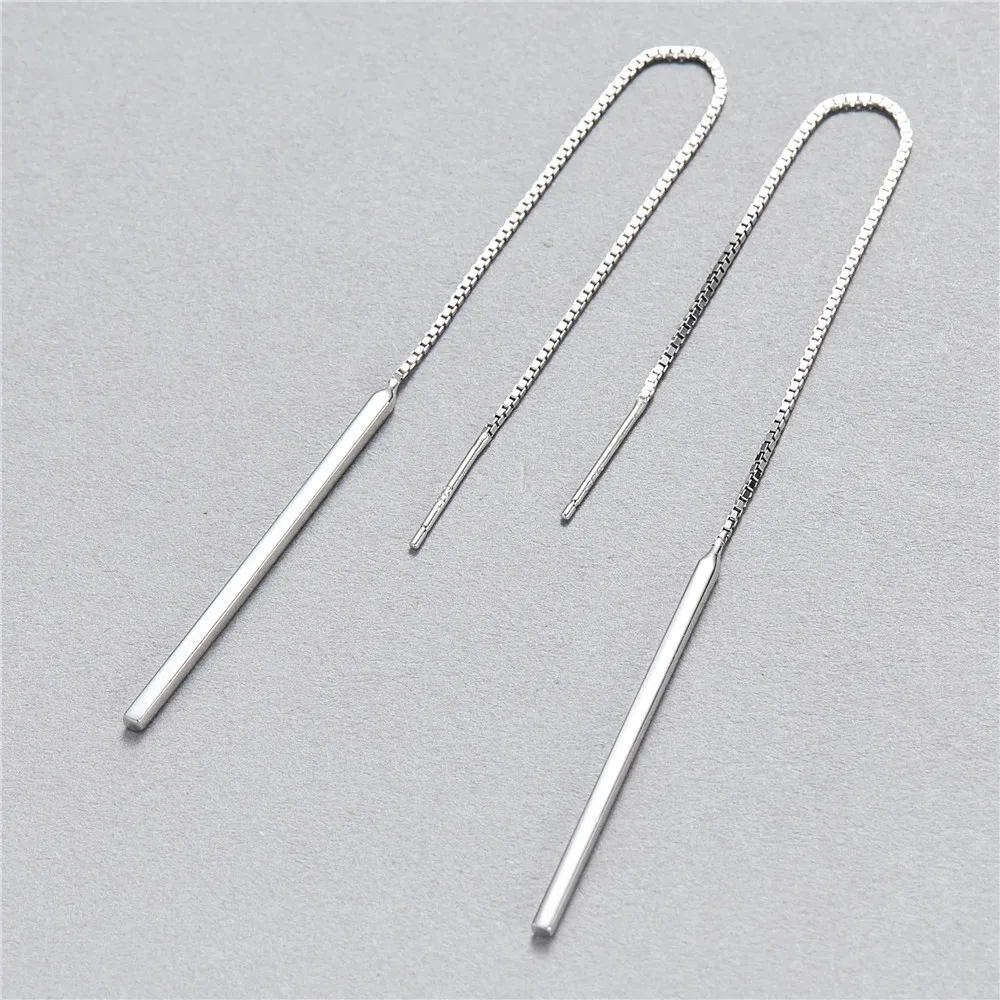 long bar ear line 100% 925 Sterling silver Jewelry fashion Hypoallergenic dangle earrings for women gift charms