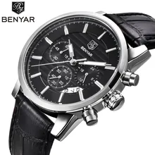 BENYAR 2016 Hommes Montres Top Marque De Luxe Entreprise Imperméable Sport Chronographe À Quartz Homme Montre Mâle Horloge reloj hombre SAAT
