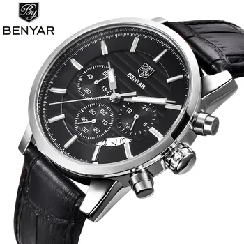 

BENYAR Men Watches Top Brand Luxury Business Waterproof Sport Chronograph Quartz Man Wrist Watch Male Clock Relogio Masculino