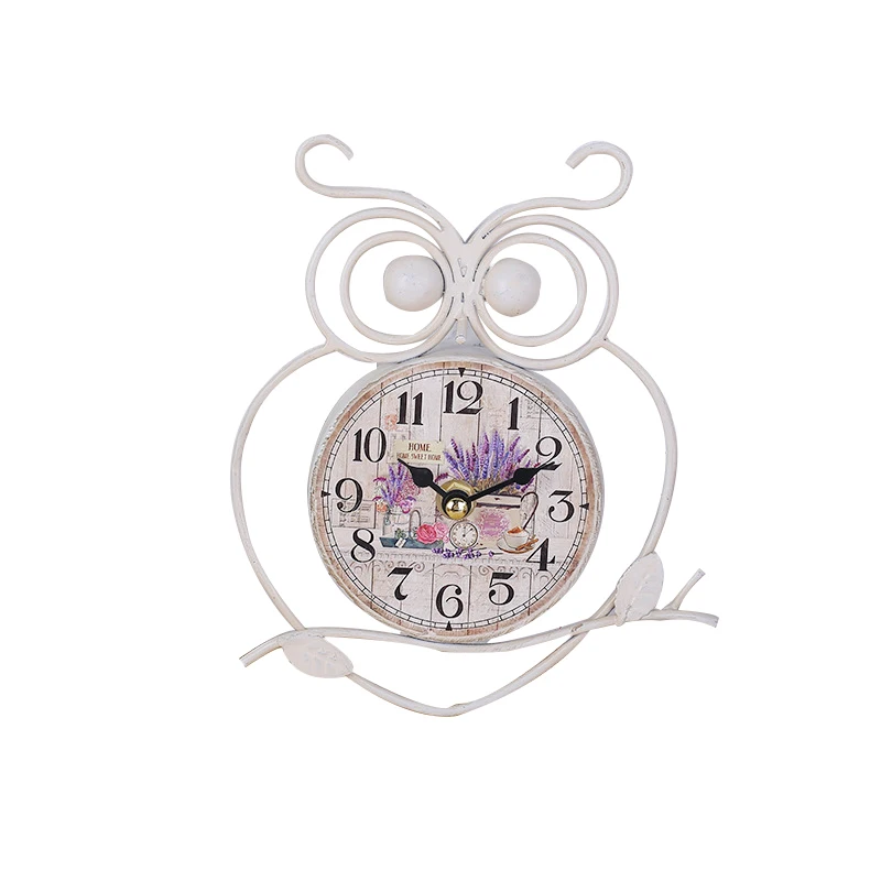 

New Arrival Owl Pattern Wall Clock Creative Iron Vintage Decoration Relogio De Parede Home Living Room Wall Decoration Clock