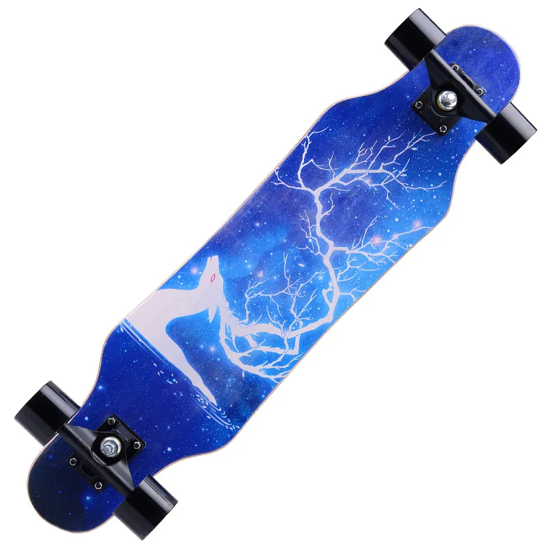 

4 Wheels Skateboard Longboard Skid Resistance Skate Board Anti-shock For Adult