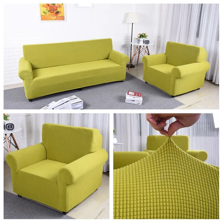 Однотонный чехол для дивана, дивана, сиденья из плотного флиса, эластичный чехол для дивана, 1, 2, 3 сиденья, чехлы для дивана, защита от пыли - Цвет: green