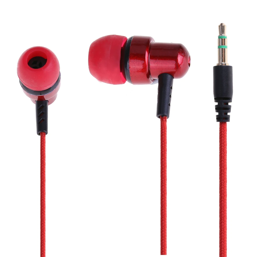 Универсальный проводные наушники в ухо наушник USB кабель с нейлоновой оплеткой стерео небольшие дешевые наушники плотно прилегающие к уху, супер бас 3,5 мм разъем, гарнитура для смартфона - Цвет: Красный