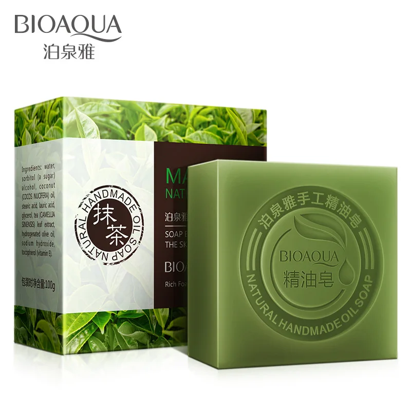 BIOAQUA Natural Organic Herbal Essential Oil Soap Whitening Handmade Soap Skin Remove Acne Deep Cleansing Face Hair Care Bath